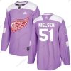 Adidas Detroit Red Wings #51 Frans Nielsen Violetti Aito Taistelee syöpää vastaan Ommeltu NHL Paita – Miesten