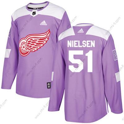 Adidas Detroit Red Wings #51 Frans Nielsen Violetti Aito Taistelee syöpää vastaan Ommeltu NHL Paita – Nuoret