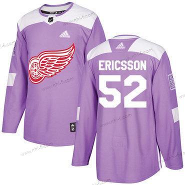 Adidas Detroit Red Wings #52 Jonathan Ericsson Violetti Aito Taistelee syöpää vastaan Ommeltu NHL Paita – Miesten