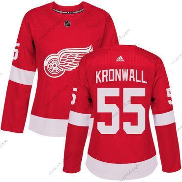 Adidas Detroit Red Wings #55 Niklas Kronwall Punainen Kotiottelu Aito Ommeltu NHL Paita – Naisten