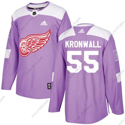 Adidas Detroit Red Wings #55 Niklas Kronwall Violetti Aito Taistelee syöpää vastaan Ommeltu NHL Paita – Nuoret