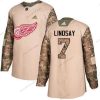 Adidas Detroit Red Wings #7 Ted Lindsay Maastokuvio Aito 2017 Veterans Day Ommeltu NHL Paita – Miesten