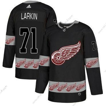 Adidas Detroit Red Wings #71 Dylan Larkin Musta Maajoukkue Logos Paita – Miesten