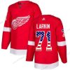 Adidas Detroit Red Wings #71 Dylan Larkin Punainen Kotiottelu Aito USA Flag Ommeltu NHL Paita – Miesten