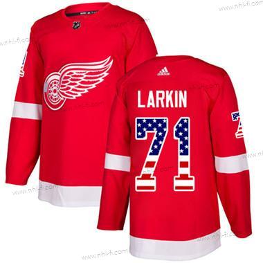 Adidas Detroit Red Wings #71 Dylan Larkin Punainen Kotiottelu Aito USA Flag Ommeltu NHL Paita – Nuoret