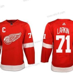 Adidas Detroit Red Wings #71 Dylan Larkin Punainen With C Patch Kotiottelu Aito Ommeltu NHL Paita – Miesten