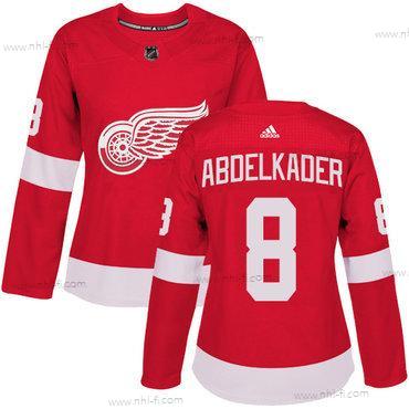 Adidas Detroit Red Wings #8 Justin Abdelkader Punainen Kotiottelu Aito Ommeltu NHL Paita – Naisten