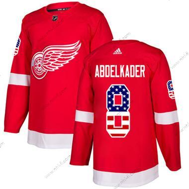 Adidas Detroit Red Wings #8 Justin Abdelkader Punainen Kotiottelu Aito USA Flag Ommeltu NHL Paita – Nuoret