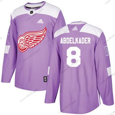 Adidas Detroit Red Wings #8 Justin Abdelkader Violetti Aito Taistelee syöpää vastaan Ommeltu NHL Paita – Nuoret