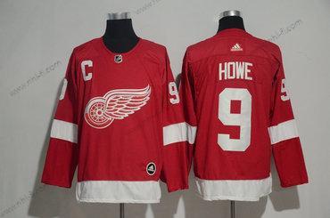 Adidas Detroit Red Wings #9 Gordie Howe Punainen Kotiottelu 2017-2018 Jääkiekko Ommeltu NHL Paita – Miesten