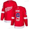 Adidas Detroit Red Wings #9 Gordie Howe Punainen Kotiottelu Aito USA Flag Ommeltu NHL Paita – Nuoret