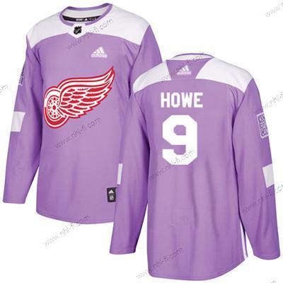 Adidas Detroit Red Wings #9 Gordie Howe Violetti Aito Taistelee syöpää vastaan Ommeltu NHL Paita – Nuoret