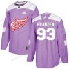 Adidas Detroit Red Wings #93 Johan Franzen Violetti Aito Taistelee syöpää vastaan Ommeltu NHL Paita – Miesten