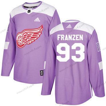 Adidas Detroit Red Wings #93 Johan Franzen Violetti Aito Taistelee syöpää vastaan Ommeltu NHL Paita – Miesten