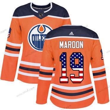 Adidas Edmonton Oilers #19 Patrick Maroon Oranssi Kotiottelu Aito USA Flag Ommeltu NHL Paita – Naisten