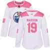 Adidas Edmonton Oilers #19 Patrick Maroon Valkoinen Pinkki Aito Ommeltu NHL Paita – Naisten