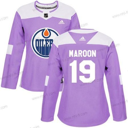 Adidas Edmonton Oilers #19 Patrick Maroon Violetti Aito Taistelee syöpää vastaan Ommeltu NHL Paita – Naisten