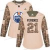 Adidas Edmonton Oilers #21 Andrew Ference Maastokuvio Aito 2017 Veterans Day Ommeltu NHL Paita – Naisten