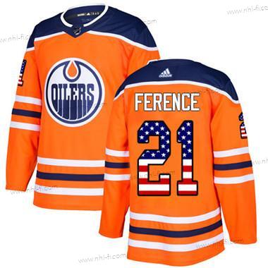 Adidas Edmonton Oilers #21 Andrew Ference Oranssi Kotiottelu Aito USA Flag Ommeltu NHL Paita – Nuoret