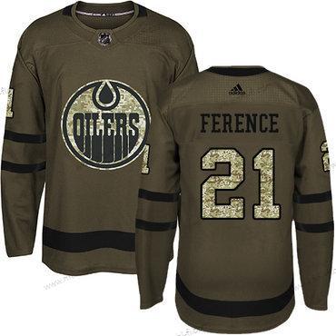 Adidas Edmonton Oilers #21 Andrew Ference Vihreä Salute to Service Ommeltu NHL Paita – Nuoret