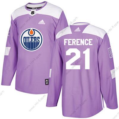 Adidas Edmonton Oilers #21 Andrew Ference Violetti Aito Taistelee syöpää vastaan Ommeltu NHL Paita – Nuoret