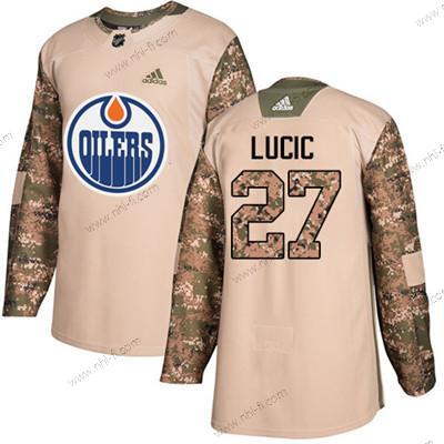 Adidas Edmonton Oilers #27 Milan Lucic Maastokuvio Aito 2017 Veterans Day Ommeltu NHL Paita – Nuoret