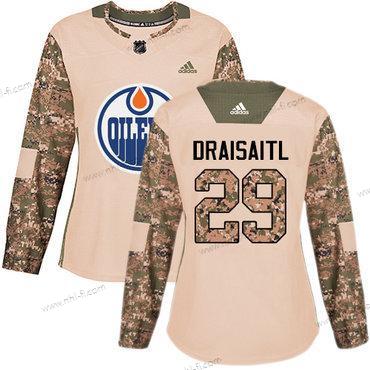 Adidas Edmonton Oilers #29 Leon Draisaitl Maastokuvio Aito 2017 Veterans Day Ommeltu NHL Paita – Naisten