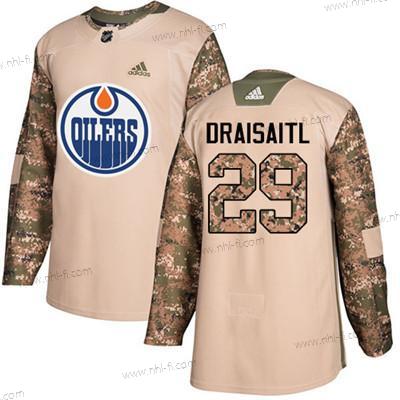 Adidas Edmonton Oilers #29 Leon Draisaitl Maastokuvio Aito 2017 Veterans Day Ommeltu NHL Paita – Nuoret