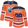 Adidas Edmonton Oilers #29 Leon Draisaitl Oranssi Kotiottelu Aito USA Flag Ommeltu NHL Paita – Naisten