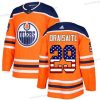 Adidas Edmonton Oilers #29 Leon Draisaitl Oranssi Kotiottelu Aito USA Flag Ommeltu NHL Paita – Nuoret