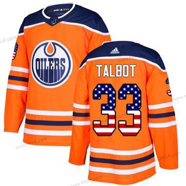 Adidas Edmonton Oilers #33 Cam Talbot Oranssi Kotiottelu Aito USA Flag Ommeltu NHL Paita – Nuoret