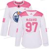 Adidas Edmonton Oilers #97 Connor Mcdavid Valkoinen Pinkki Aito Ommeltu NHL Paita – Naisten