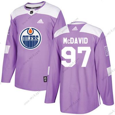 Adidas Edmonton Oilers #97 Connor Mcdavid Violetti Aito Taistelee syöpää vastaan Ommeltu NHL Paita – Nuoret