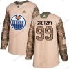 Adidas Edmonton Oilers #99 Wayne Gretzky Maastokuvio Aito 2017 Veterans Day Ommeltu NHL Paita – Nuoret