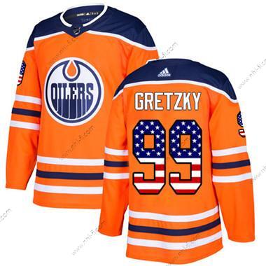 Adidas Edmonton Oilers #99 Wayne Gretzky Oranssi Kotiottelu Aito USA Flag Ommeltu NHL Paita – Nuoret