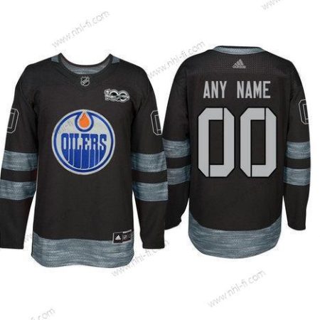 Adidas Edmonton Oilers Räätälöidyt Musta 1917-2017 100th Vuosipäivä Ommeltu NHL Paita