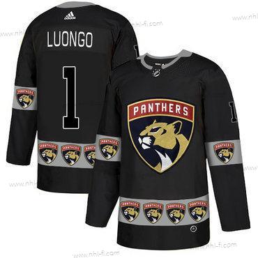 Adidas Florida Panthers #1 Roberto Luongo Musta Maajoukkue Logos Paita – Miesten