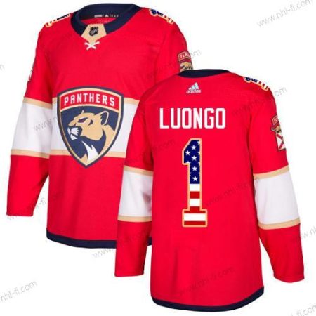 Adidas Florida Panthers #1 Roberto Luongo Punainen Kotiottelu Aito USA Flag Ommeltu NHL Paita – Miesten