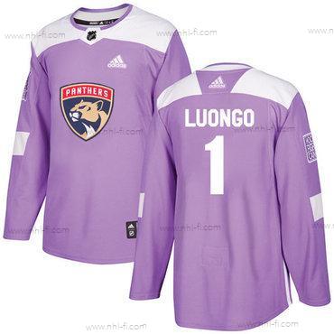 Adidas Florida Panthers #1 Roberto Luongo Violetti Aito Taistelee syöpää vastaan Ommeltu NHL Paita – Miesten