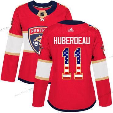 Adidas Florida Panthers #11 Jonathan Huberdeau Punainen Kotiottelu Aito USA Flag Ommeltu NHL Paita – Naisten