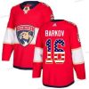 Adidas Florida Panthers #16 Aleksander Barkov Punainen Kotiottelu Aito USA Flag Ommeltu NHL Paita – Miesten