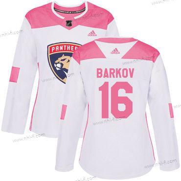 Adidas Florida Panthers #16 Aleksander Barkov Valkoinen Pinkki Aito Ommeltu NHL Paita – Naisten