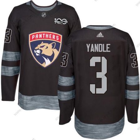 Adidas Florida Panthers #3 Keith Yandle Musta 1917-2017 100th Vuosipäivä Ommeltu NHL Paita – Miesten