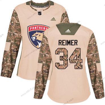 Adidas Florida Panthers #34 James Reimer Maastokuvio Aito 2017 Veterans Day Ommeltu NHL Paita – Naisten