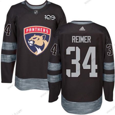 Adidas Florida Panthers #34 James Reimer Musta 1917-2017 100th Vuosipäivä Ommeltu NHL Paita – Miesten