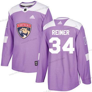 Adidas Florida Panthers #34 James Reimer Violetti Aito Taistelee syöpää vastaan Ommeltu NHL Paita – Miesten