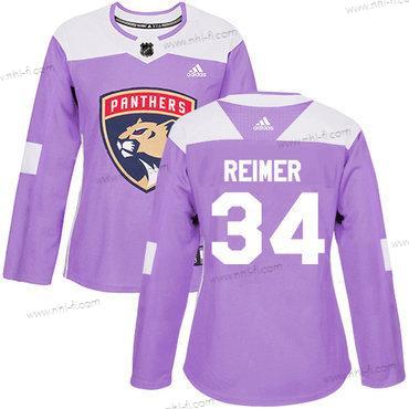 Adidas Florida Panthers #34 James Reimer Violetti Aito Taistelee syöpää vastaan Ommeltu NHL Paita – Naisten