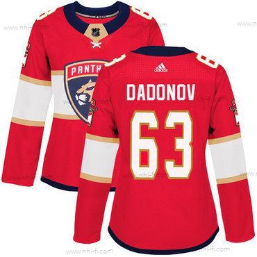 Adidas Florida Panthers #63 Evgenii Dadonov Punainen Kotiottelu Aito Ommeltu NHL Paita – Naisten