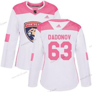 Adidas Florida Panthers #63 Evgenii Dadonov Valkoinen Pinkki Aito Ommeltu NHL Paita – Naisten