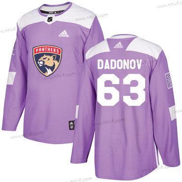 Adidas Florida Panthers #63 Evgenii Dadonov Violetti Aito Taistelee syöpää vastaan Ommeltu NHL Paita – Miesten